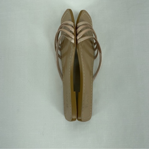 RAYE size 6 Champagne Gold Leather Slide Sandals - Picture 9 of 14